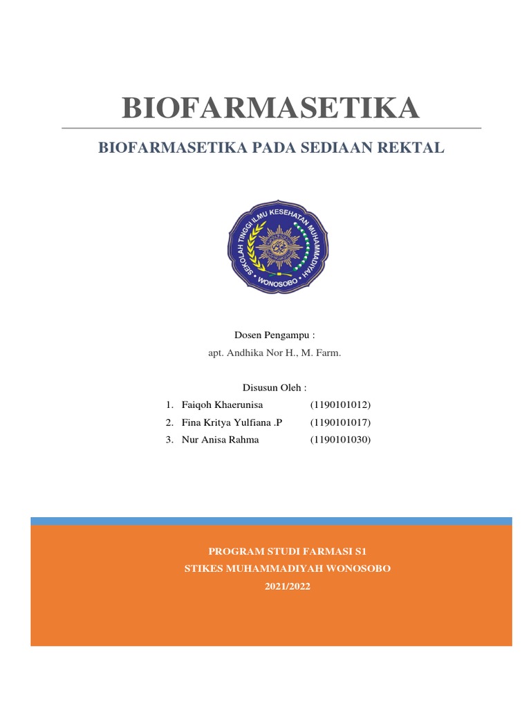 Biofarmasetika Sediaan Rektal | PDF | Kesehatan Holistik