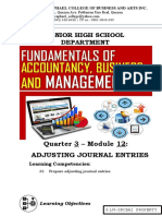 Senior High School Department: Quarter 3 - Module 12: Adjusting Journal Entries