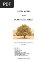 Hausa names for plants and trees Roger Blench