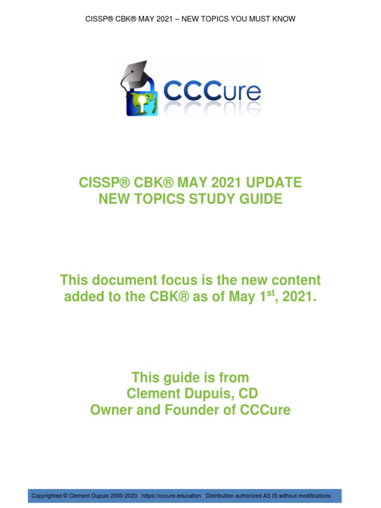 1 The CCCure CISSP 2021 CBK Update Study Guide | PDF | Virtual Machine |  Test (Assessment)