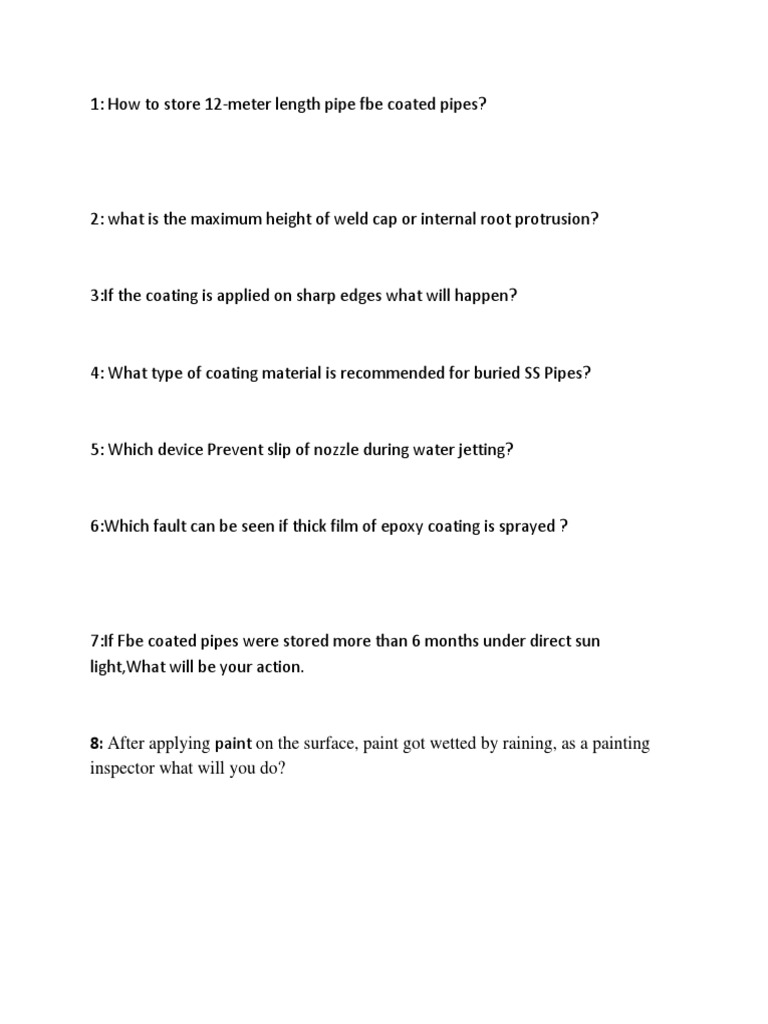 Aramco Painting Inspector Interview Guide | PDF | Paint | Coating