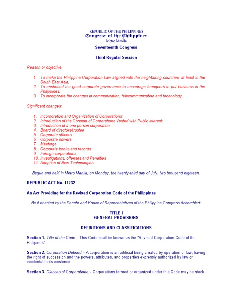 Revised Corporation Code Overview | PDF | Corporations | Preferred Stock