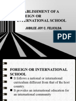 Establishment of International School - Jubilee Joy C. Felicilda - April 11,2021