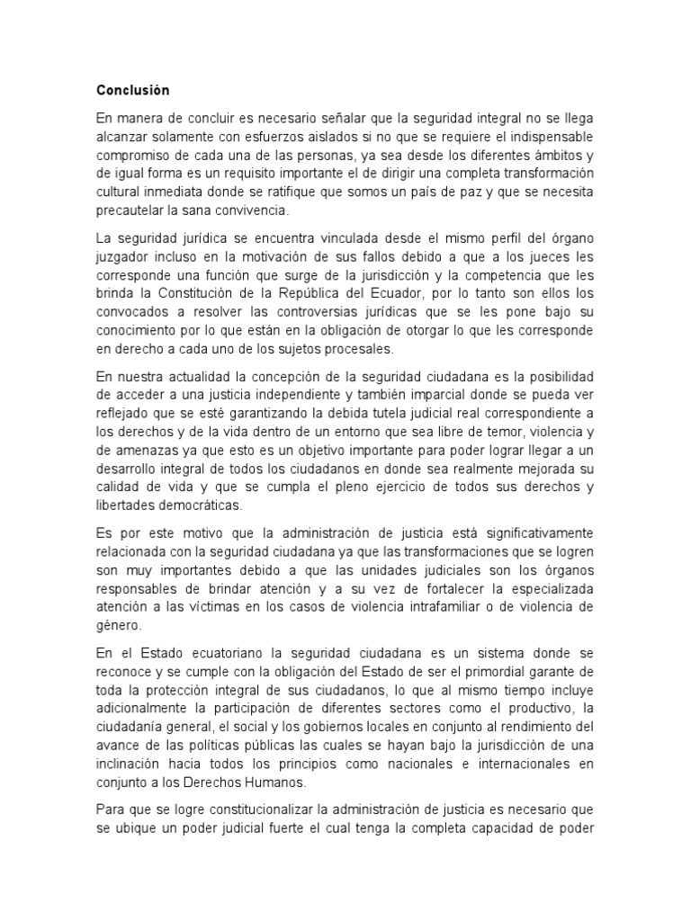 Conclusion de El Acceso A La Justicia y La Tutela Judicial Efectiva en ...
