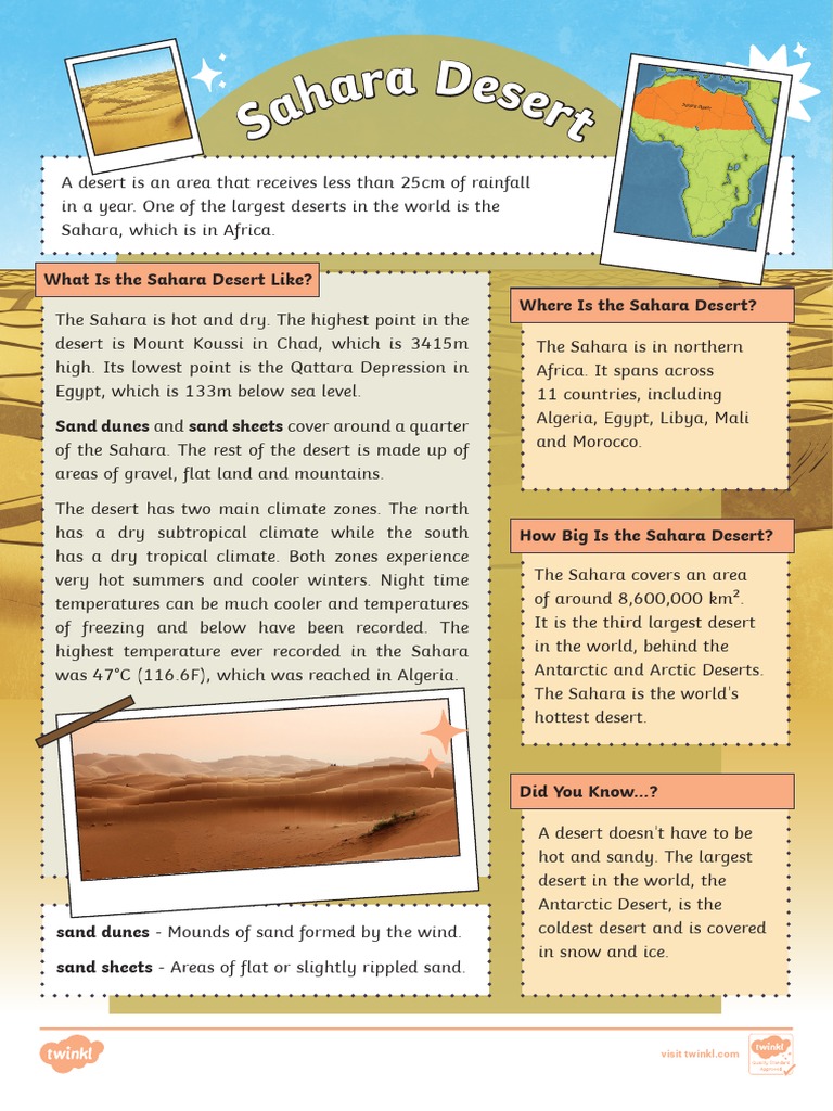 T G 851 Ks2 All About The Sahara Desert Fact File Ver 1 | PDF | Sahara ...