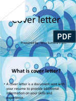 Cover Letter: Prepaired By: Miss Sumera Erum