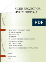 Detailed Project or Activity Proposal