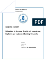Difficulties in Learning English of Second-Year English Major Students at Banking University
