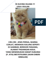 DICARI KUCING HILANG