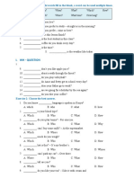 I. WH - Question: Exercise 1: Choose The Right Words Fill in The Blank, A Word Can Be Used Multiple Times