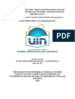 Resume Artikel Ham Dalam Hukum Positif Dengan Konsep Constitutional Importance - Putri Septiarini Mufidah (11200140000123)