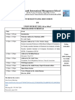 Budget 2021-Programme Schedule