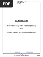 Summary Notes - Topic 20 Biotechnology and Genetic Engineering - CIE Biology IGCSE