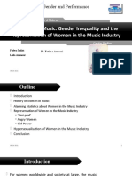 Gender and Music Gender Inequality and The Representation of Women in The Music Industry
