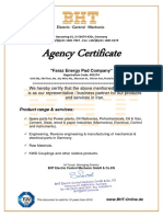 Agency Certificate for Faraz Energy Pad Company