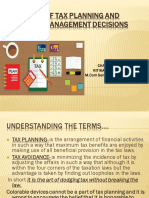 Concept of Tax Planning and Specific Management Decisions: CHANIKA GOEL (1886532) RITIKA SACHDEVA (1886586)