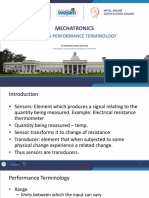 Mechatronics: Sensors Performance Terminology