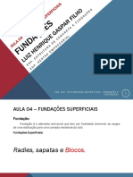 Aula 04 - Fundações Superficiais Blocos - Fundações - Luiz Henrique Gaspar Filho