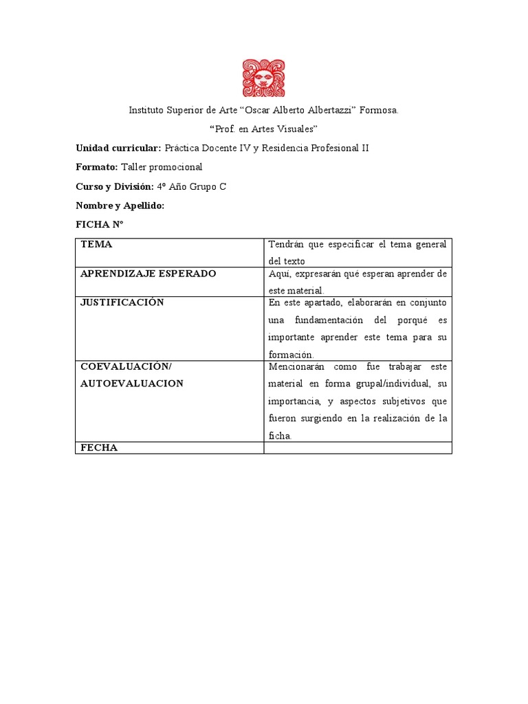 Ficha | PDF | Crecimiento personal y profesional | Artes del Lenguaje y ...