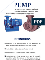 A Machine Used To Add Energy To A Liquid in Order To Transfer The Liquid From One Point To Another Point of Higher Energy Level