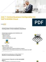 Unit 7: Central Business Configuration For SAP S/4HANA Cloud