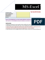 MS-Excel Test: Save The Workbook As Your Name Before Starting The Test