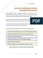 Criterios para clasificar los mercados financieros según su operación y activos