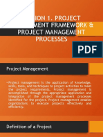 Session 1. Project Management Framework & Project Management Processes