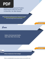 Lecture 8 Rain Water Harvesting