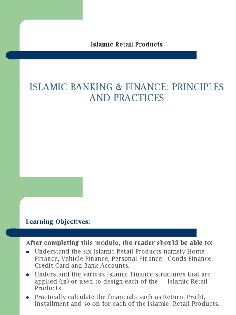 Overview of Islamic Retail Products | PDF | Islamic Banking And Finance ...