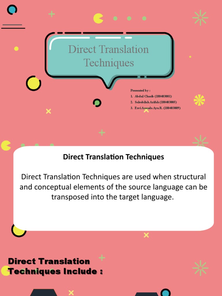 Direct Translation Techniques Explained | PDF | Translations | Orthography