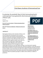 Le Principe de Proximité Dans Le Droit International Privé Contemporain Cours Général de Droit International Privé (Volume 196) - Brill