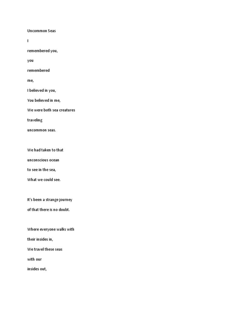 Uncommon Seas WPS Office | PDF | Poetry