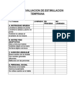 Ficha de Evaluacion de Estimulacion Temprana