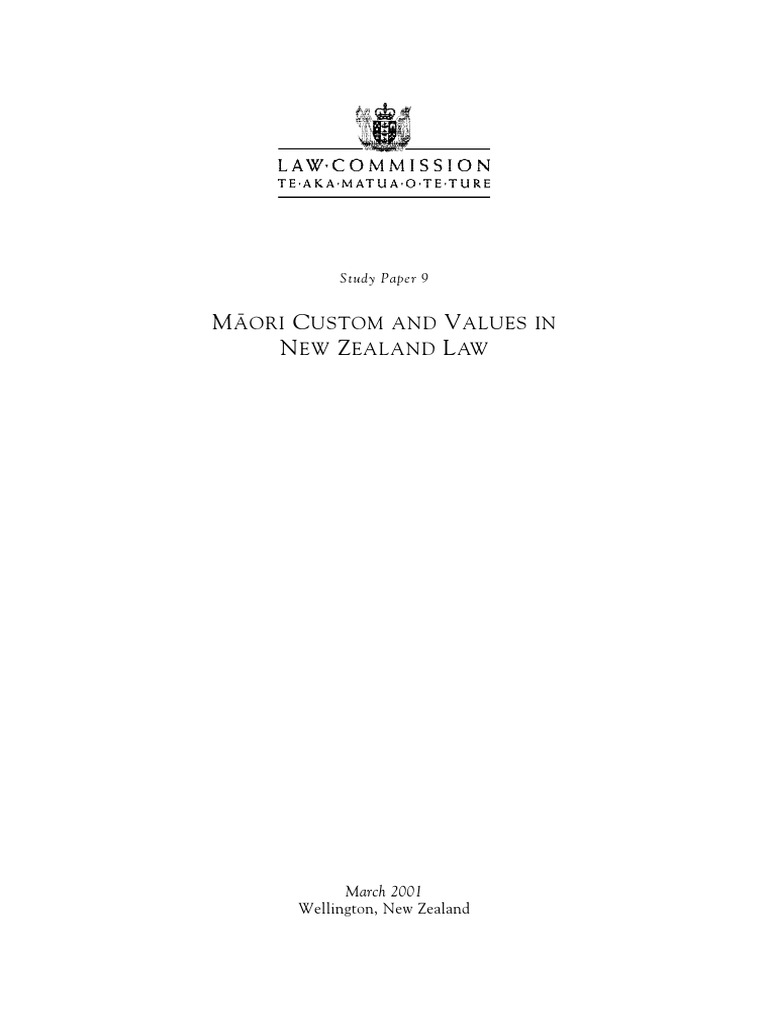 Maori Custom and Values in New Zealand Law | PDF | Justice | Crime ...