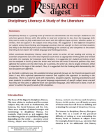 Disciplinary Literacy: A Study of The Literature: Vol. 1, Issue 1 September 2013