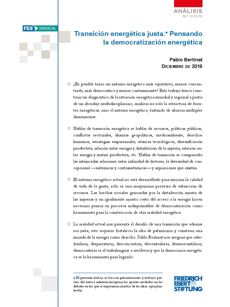 Transición Energética Justa | PDF | Bienes | Democracia