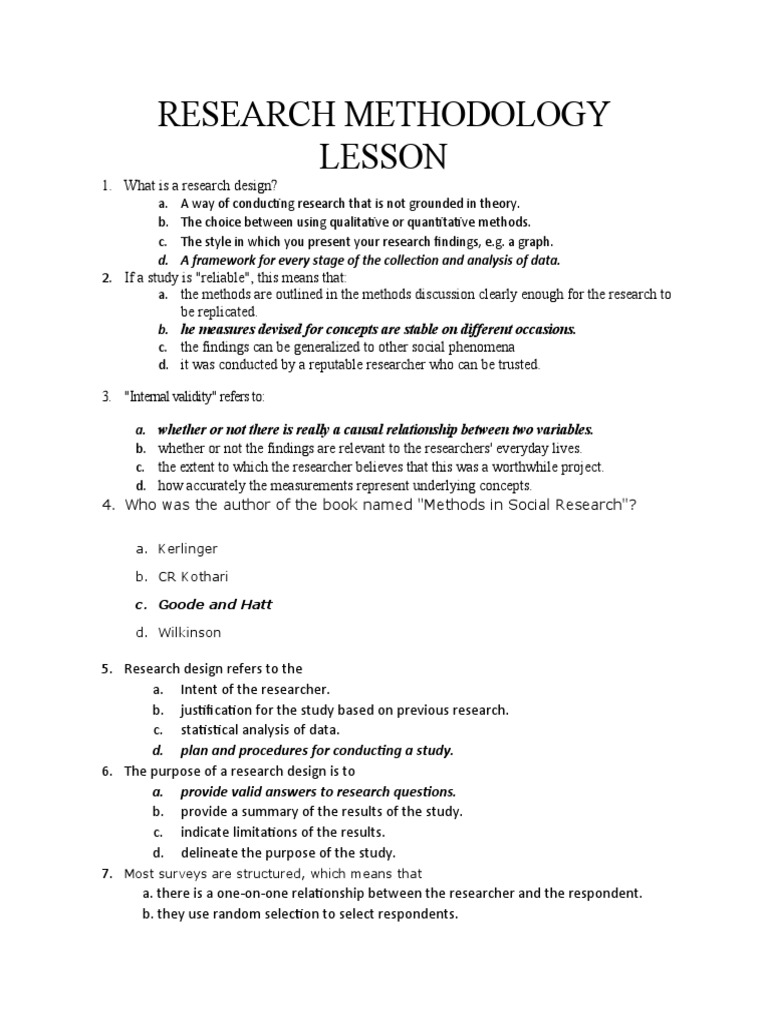 LESSON Mcqs PDF Survey Methodology Statistical Hypothesis Testing