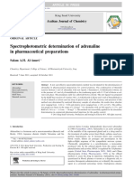 Spectrophotometric Determination of Adrenaline in Pharmaceutical Preparations
