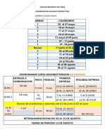 Organizacion Semanas y Guias Del Segundo Periodo