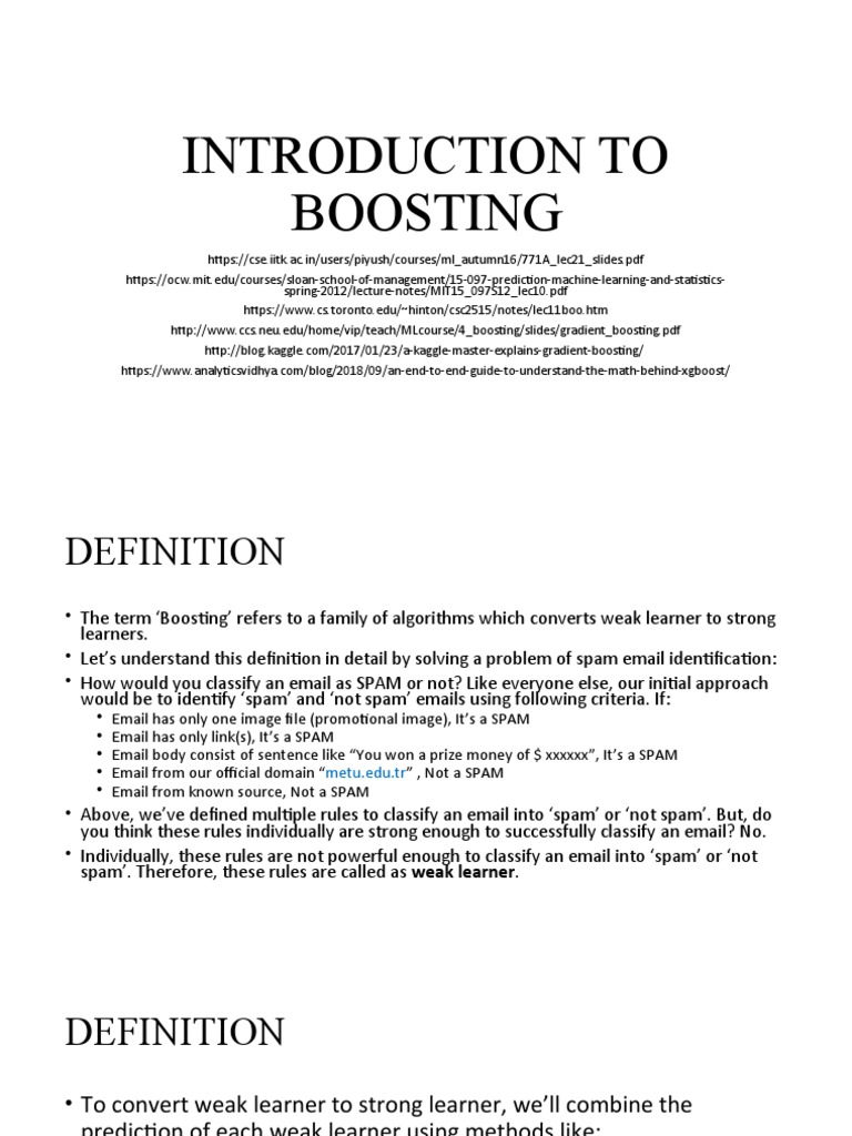 Boosting Algorithms Explained | PDF | Errors And Residuals ...