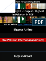 Pakistan General Knowledge - Biggest-Largest-Highest in Pakistan