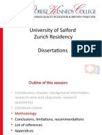 University of Salford Zurich Residency Dissertation Methodology
