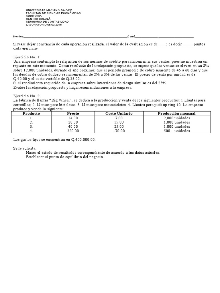 Ejercicios de Contabilidad y Finanzas | PDF | Apalancamiento (Finanzas ...