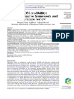eWOM Credibility: A Comprehensive Framework and Literature Review