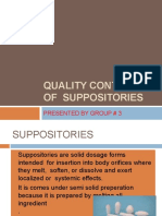 Quality Control of Suppositories: Presented by Group # 3