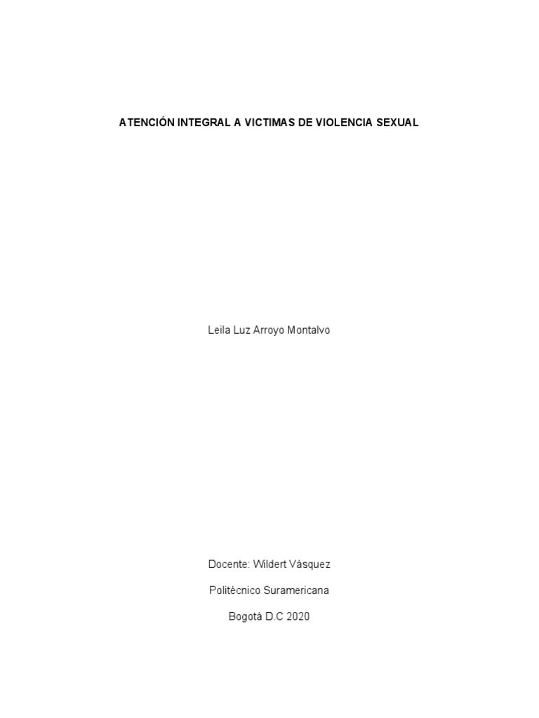 Atención Integral A Victimas de Violencia Sexual | PDF | Abuso sexual | VIH