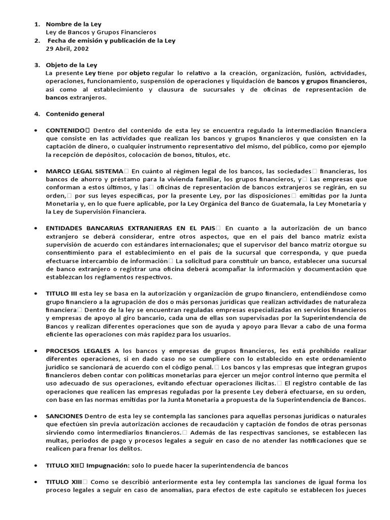 Ley Contra El Lavado de Dinero U Otros Activos | PDF | Bancos | Lavado ...