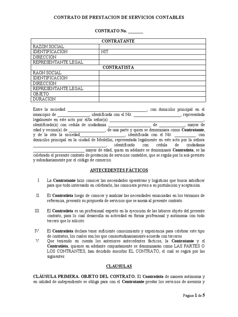 Contrato Servicios Contables Medellín | PDF | Justicia | Crimen y violencia