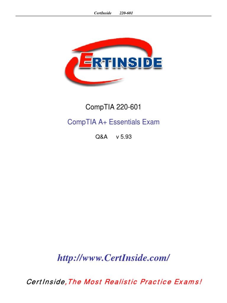 CompTIA A+ Essentials Exam Guide | PDF